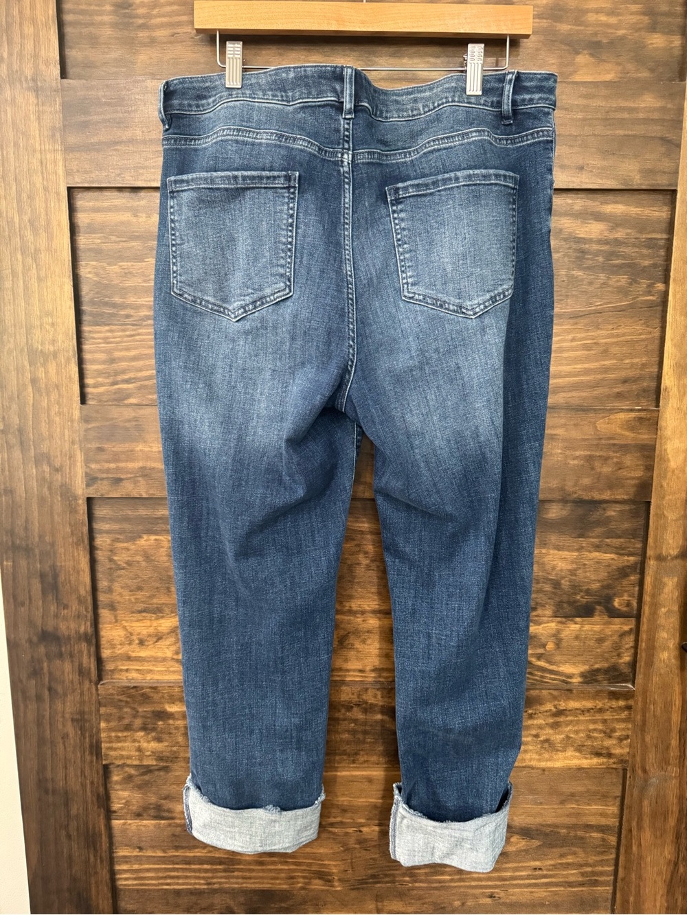 J.Jill Dark Blue Cuffed Jeans - High Rise, Straight Leg - Picture 2 of 6